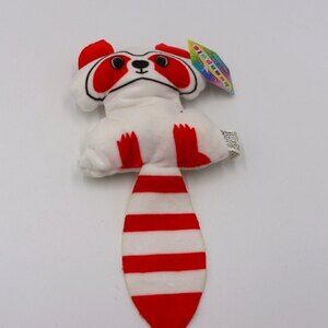 Bean Pals Stuffed Raccoon Plushie Red Striped Toy 6"